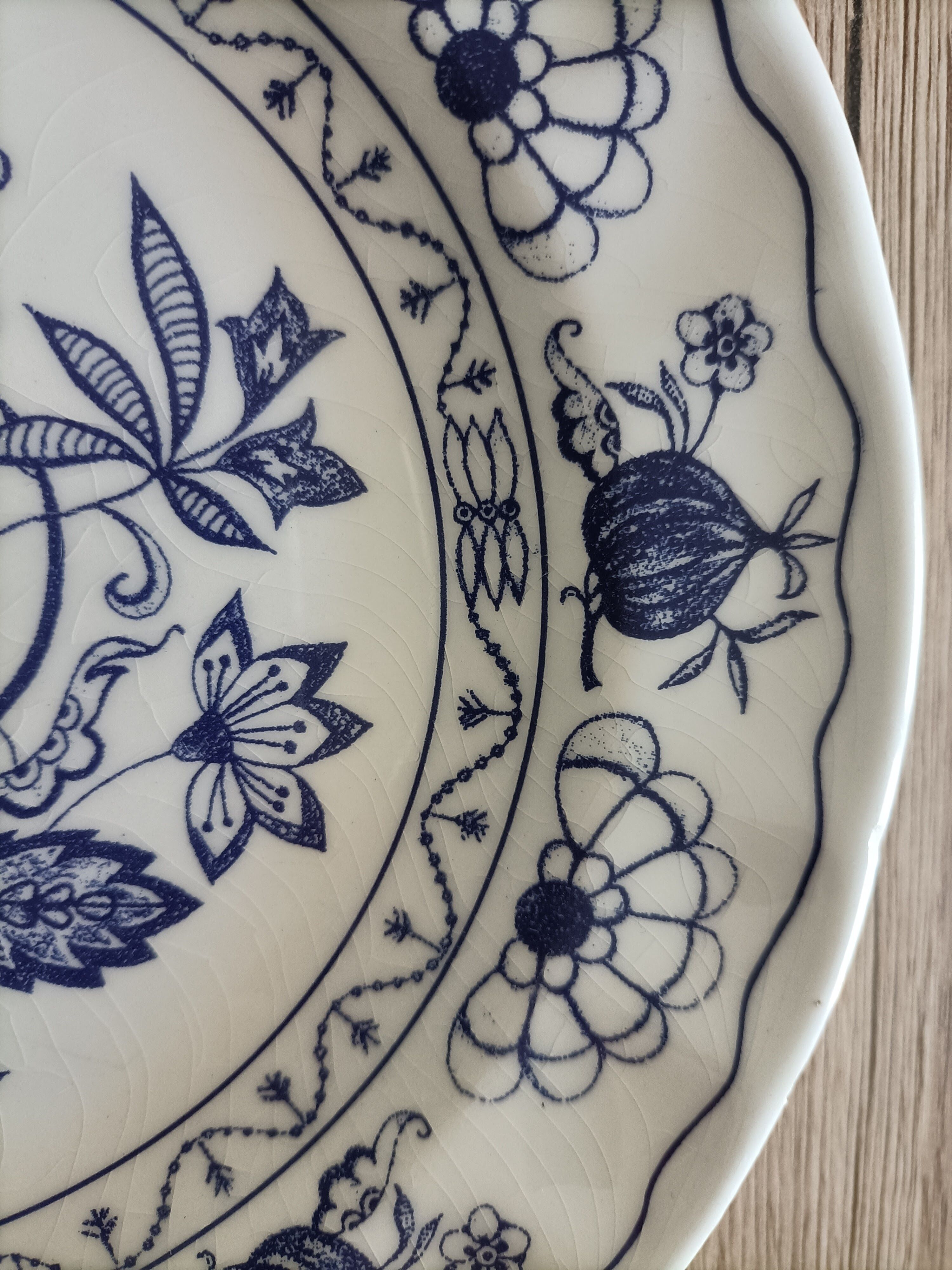 Blue porcelain onion plates
