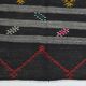 8x11 Black Gray Oversize Kilim Rug, 235x337Cm