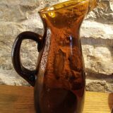 Amber bubble glass carafe