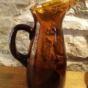 Carafe verre bullé ambré