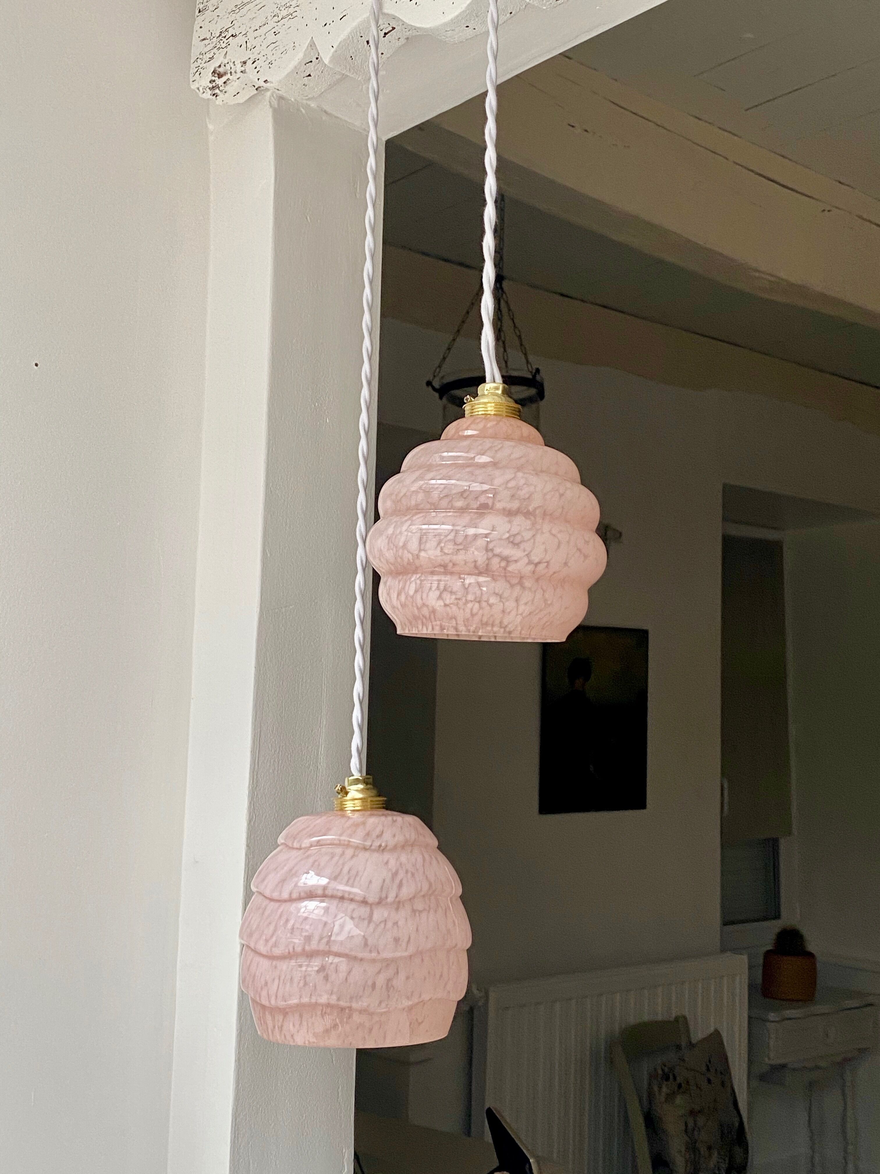 Clichy Glass Art Deco hanging lamp