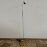 Danish Mid-Century Leather and Brass Adjustable Floor Lamp