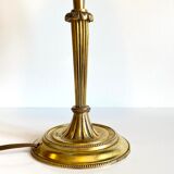 Lamp solid brass and vintage fabric