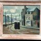 Original Swedish Oil on Panel – "Figures in the Street" by R. Eichburn – Signed – Dated 1936 – Framed – 47 × 39 cm (18.5" × 15.4")