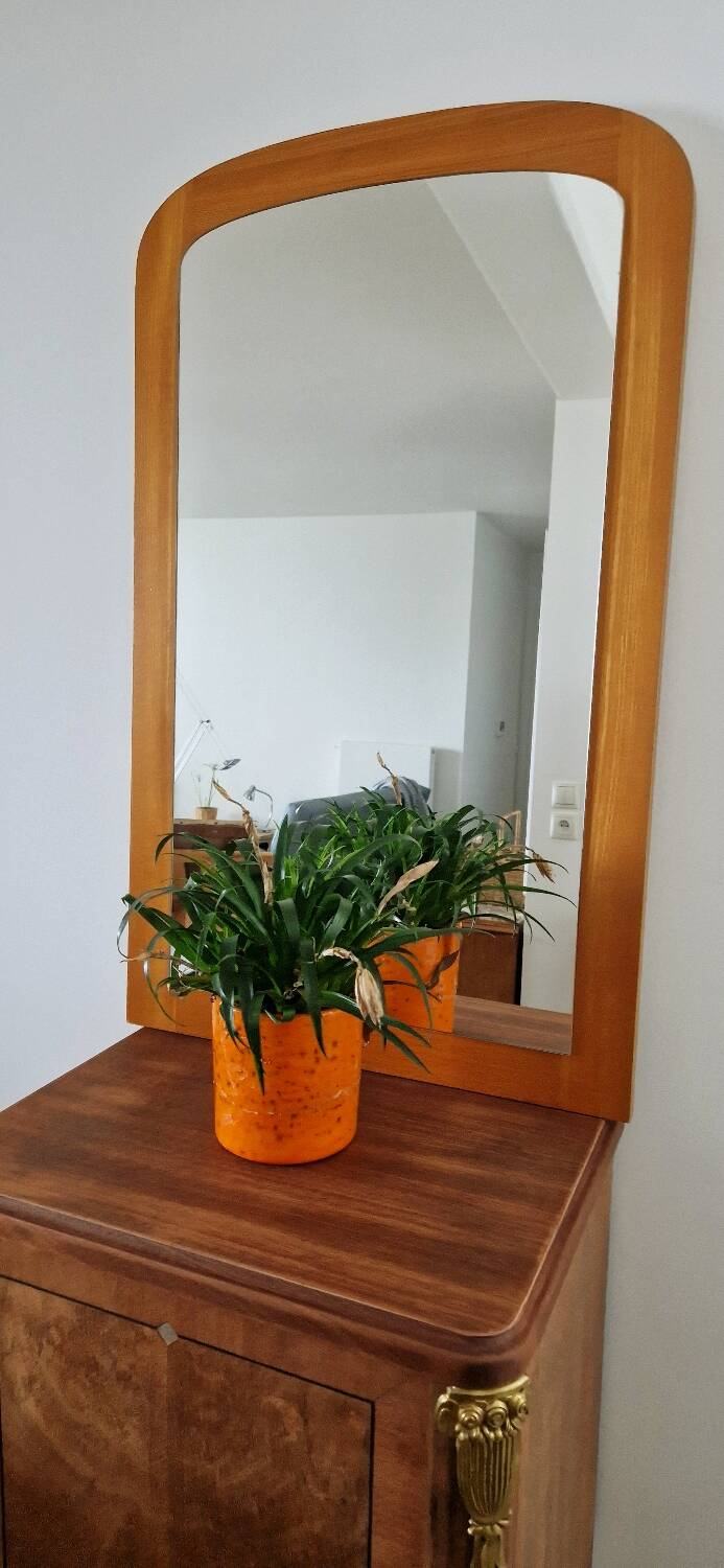 Scandinavian vintage wooden mirror