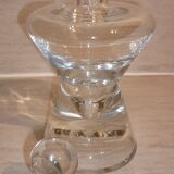 Wine decanter with cork on crystal base