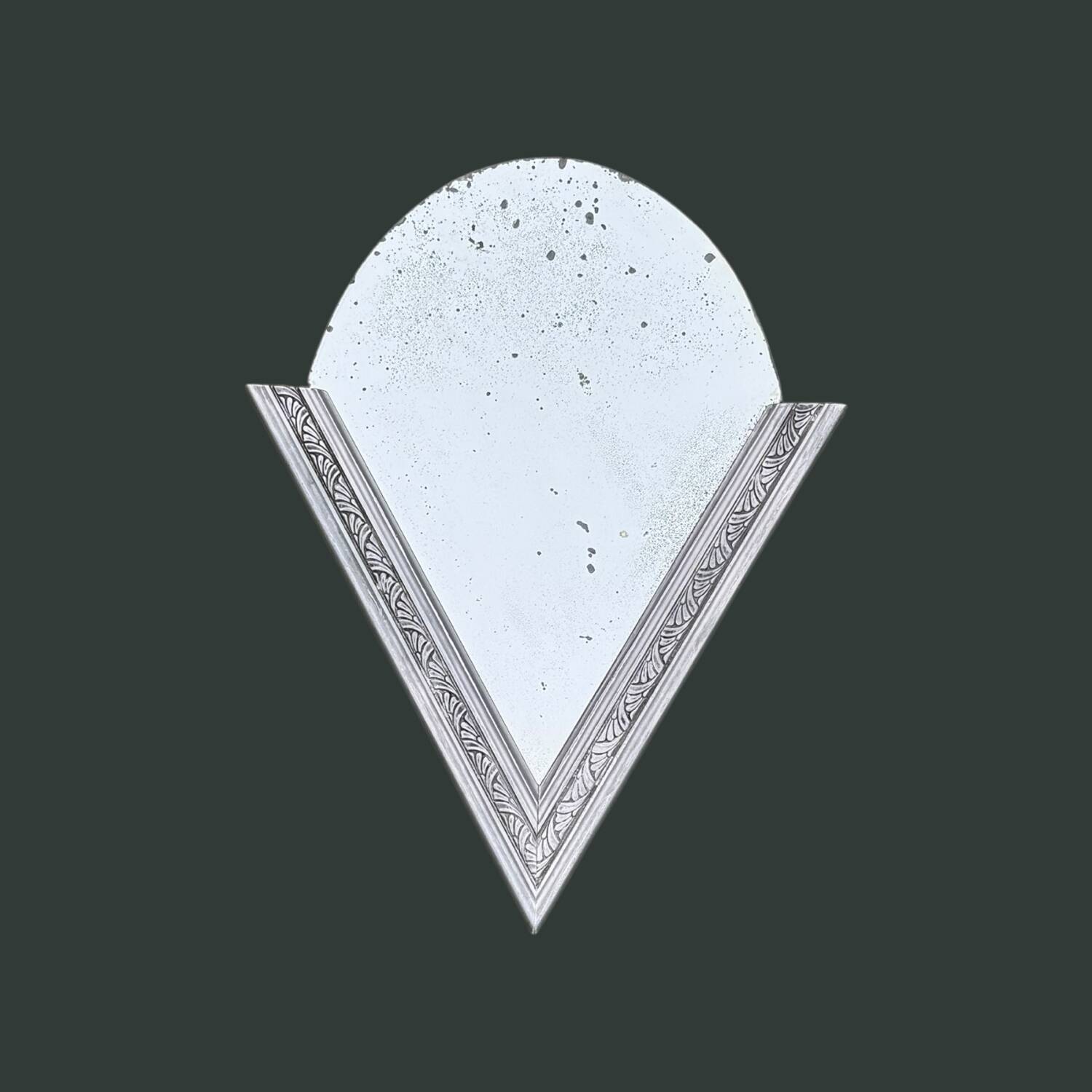 Miroir mural Art Déco demi-lune