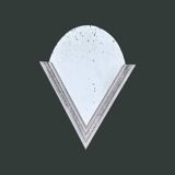 Art Deco half-moon wall mirror