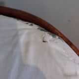 Wicker pouf with cushion