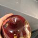 Vase Pot Paste Glass Blown Red Orange Lacquered Marbled Signed Dated Art Deco