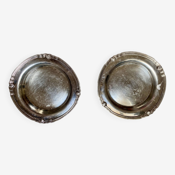 Pair of Christofle silver metal bottle coasters