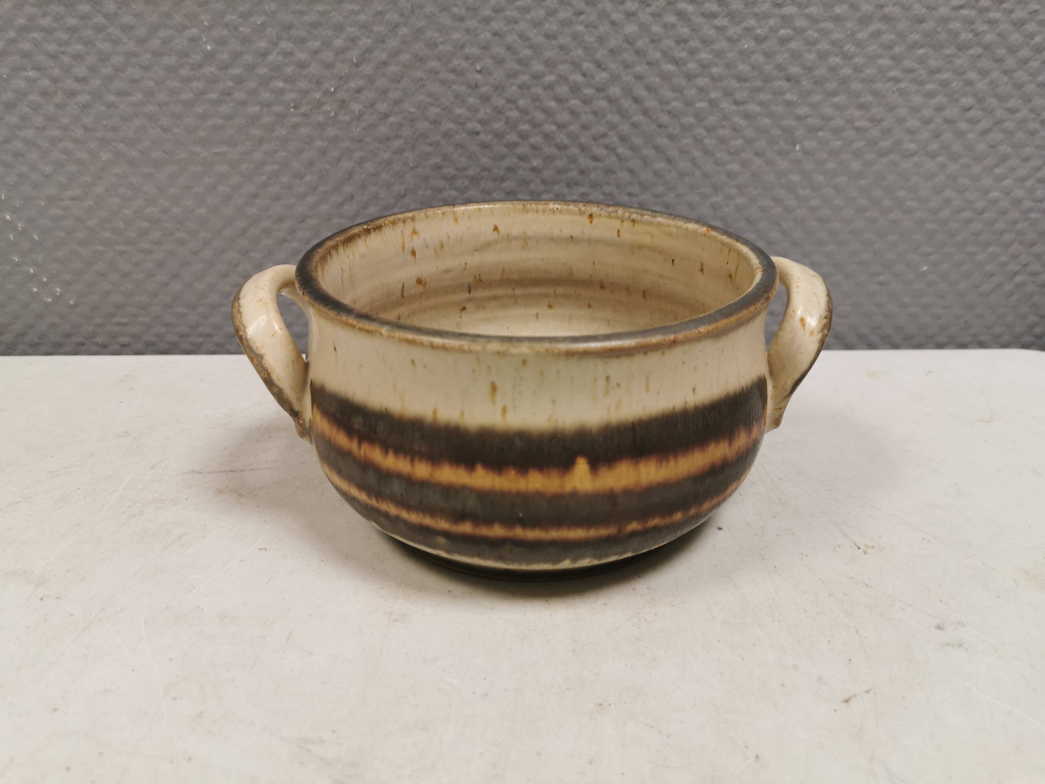 Ceramic bowl with ‘ears’ from Denmark, 1970s by HNB (Hans Nielsen Buch)