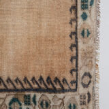 Distressed turkish oushak rug runner with soft color 100 x 228 cm