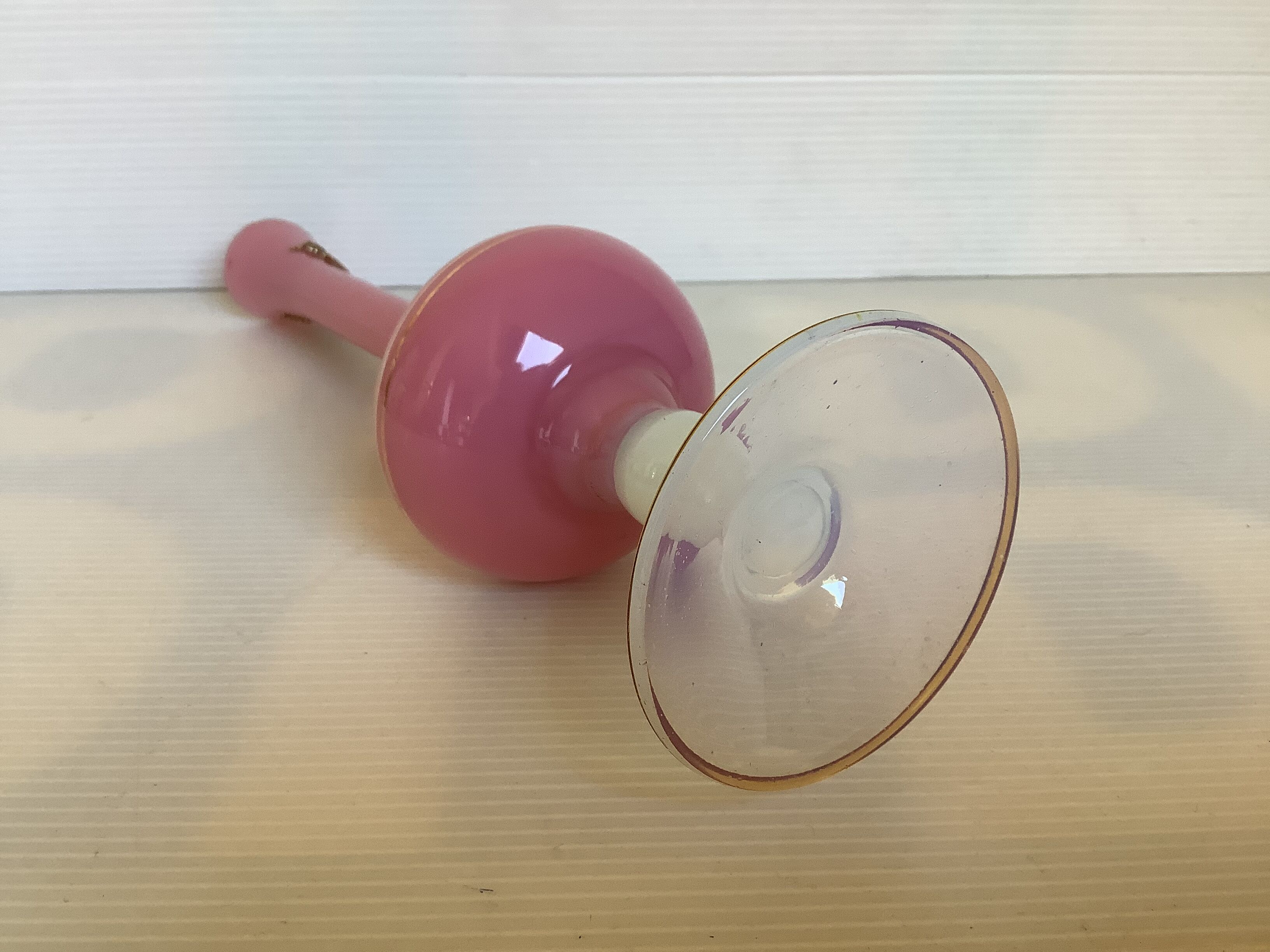 Pink opaline jewelry vase