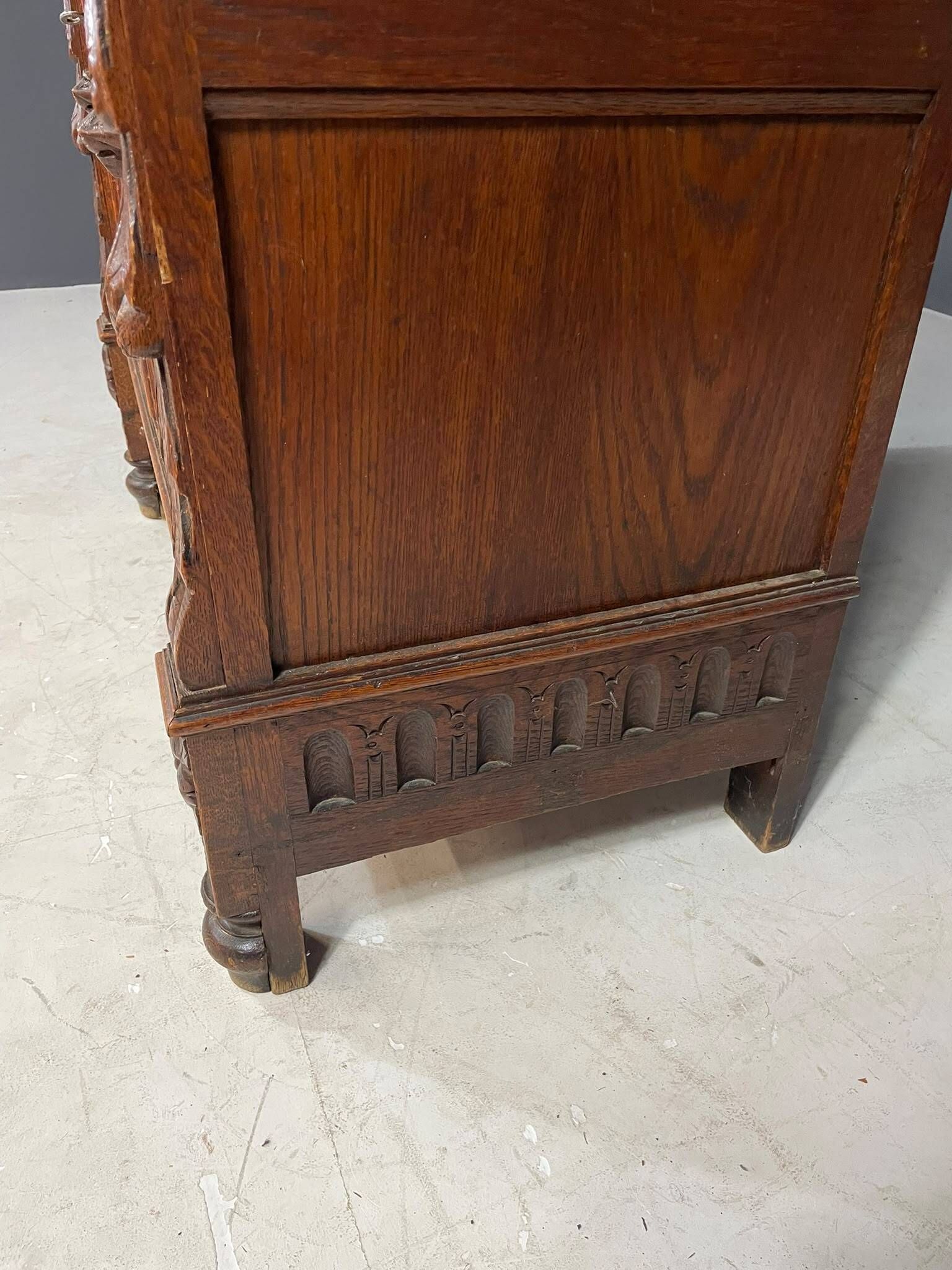Carved Wooden Cabinet, Ornate Antique Style, 20th Century, European