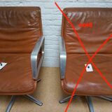 Cognac leather armchair by Delta 2000 for Wilkhahn, Germany, 1960s