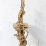 Floor lamp in rough wood