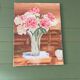 Old painting, still life bouquet oil on canvas