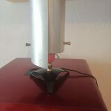 Bedside lamp desk guariche style rockabilly brushed steel 1960