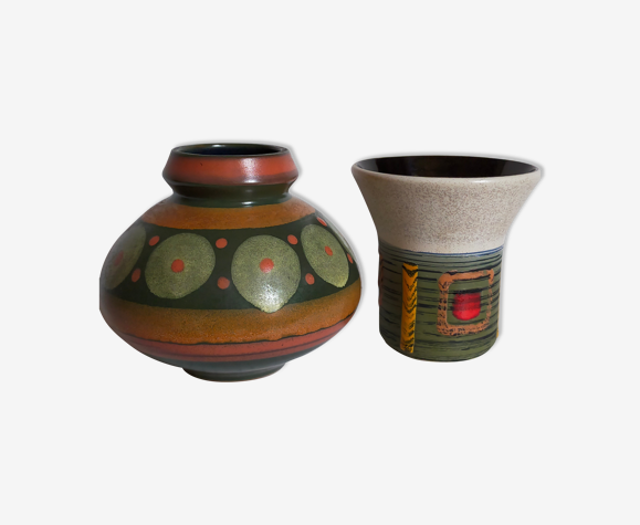 Duo of vases, vintage Scandinavian ceramics