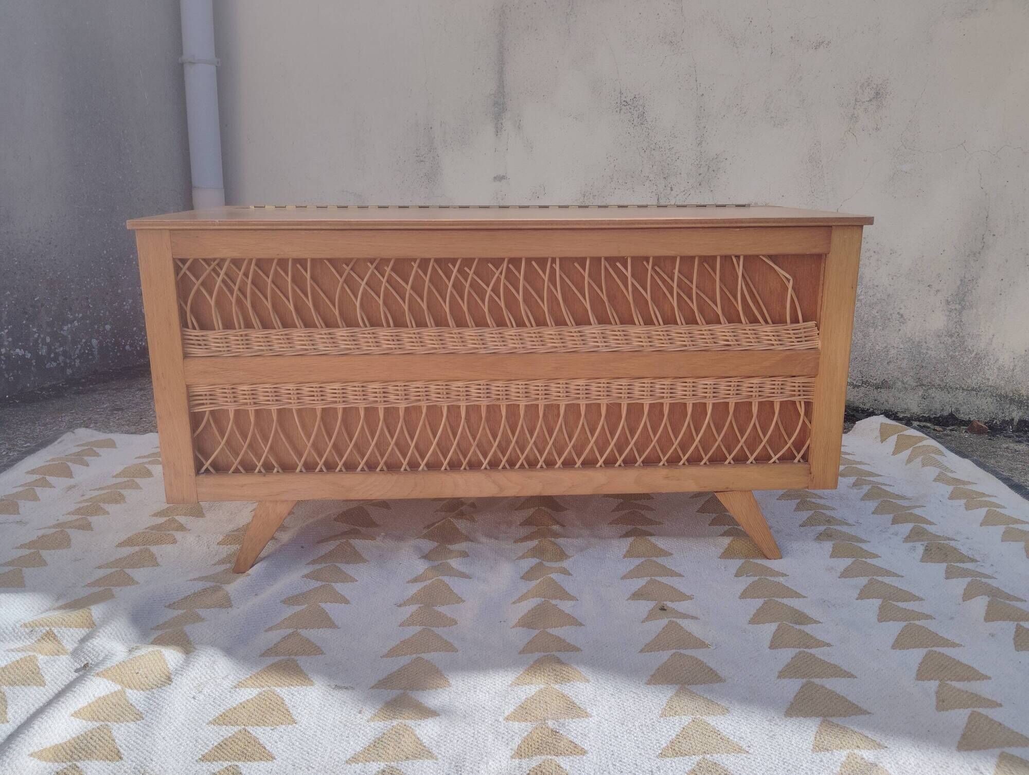 Vintage wicker toy chest