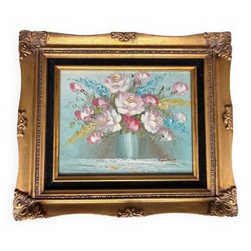 Tableau: oil on canvas - still life with flowers
