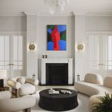 Peinture sur toile tendue "mystique" 80x65cm