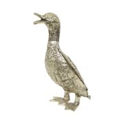 Sculpture de canard en métal de couleur argenté de style Mauro Manetti, années 1970
