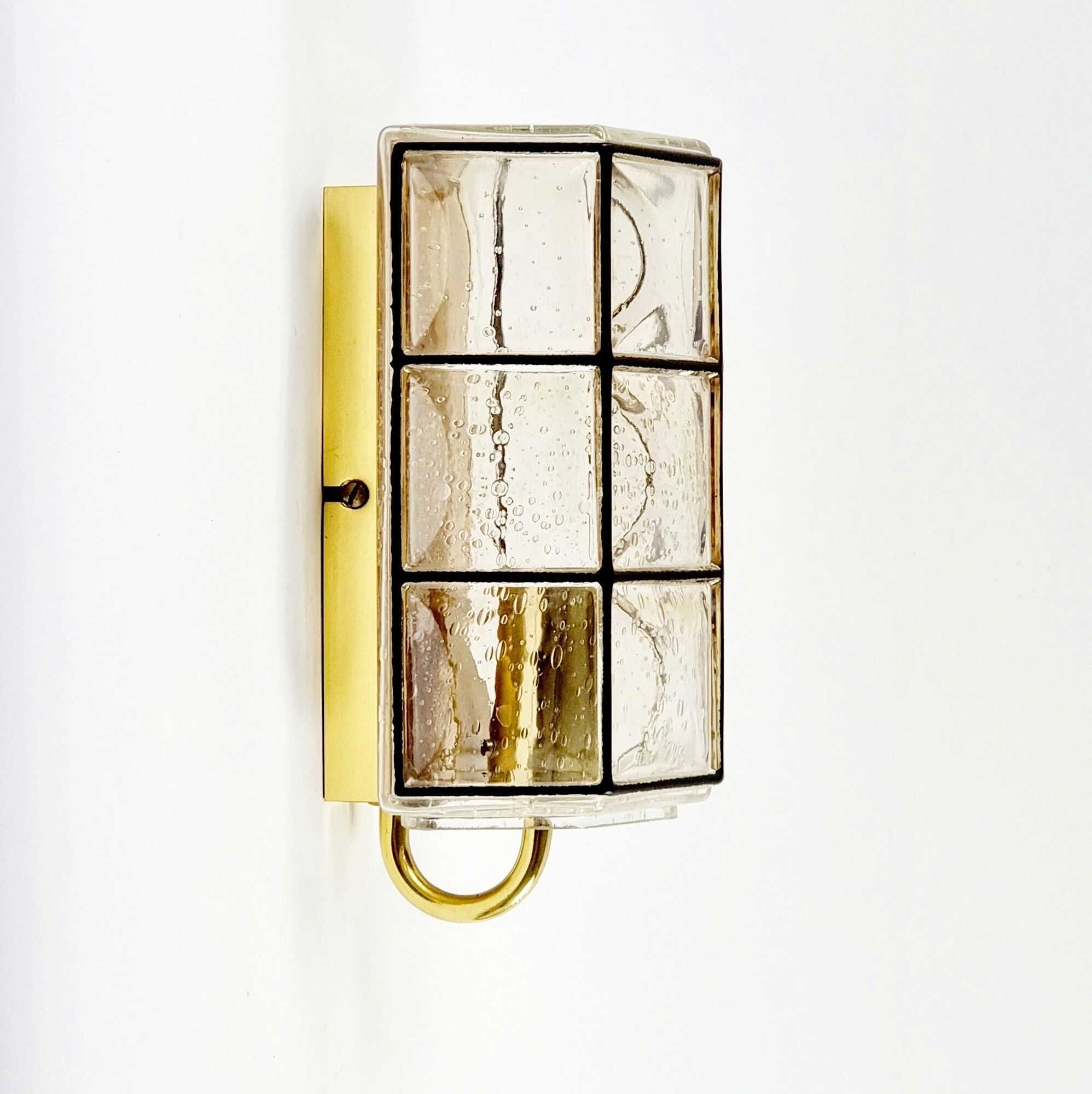 Mid-Century Bubble Glass & Iron Wall Lights from Limburg, Germany, 1960s