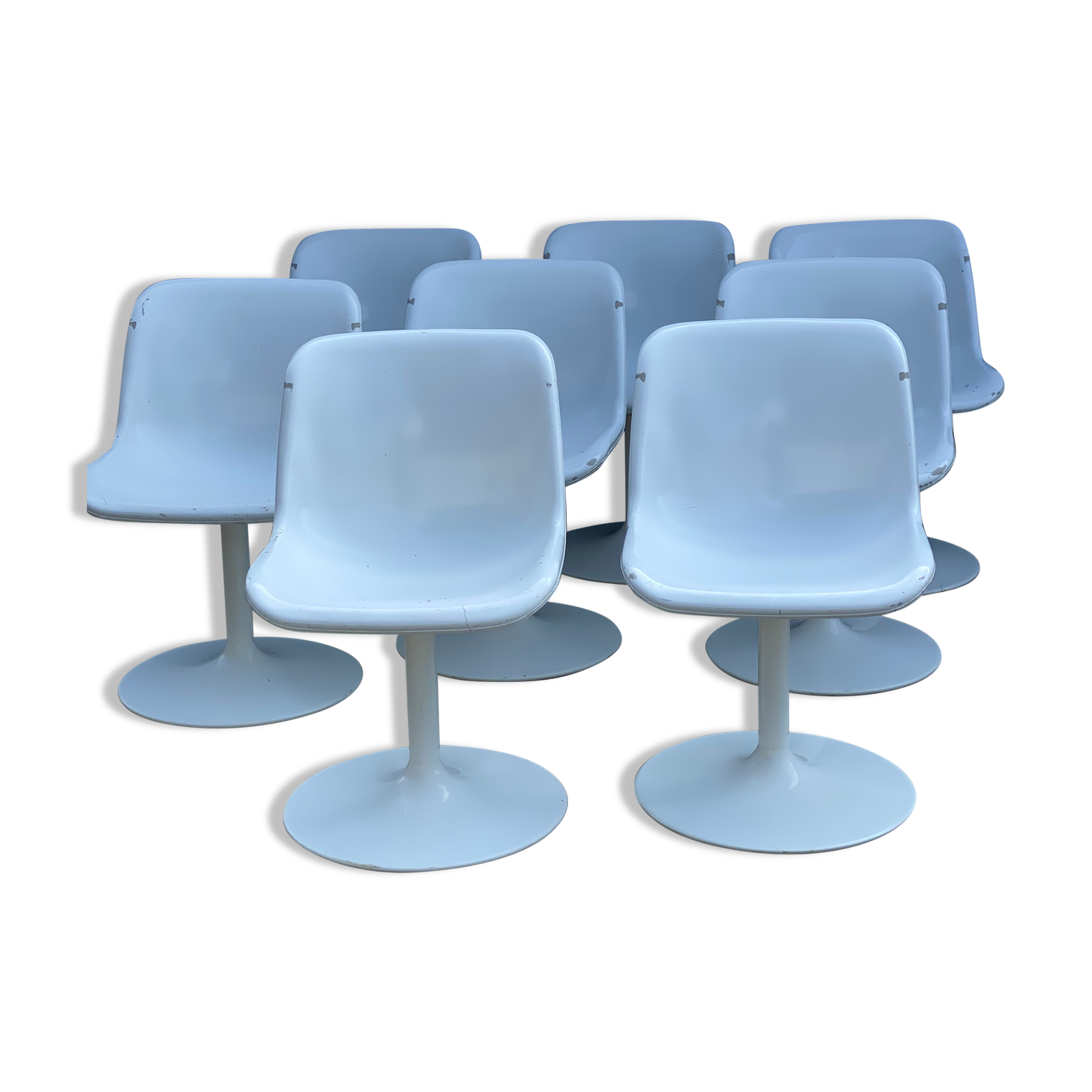 8 vintage Artifort tulip chairs
