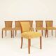 Vintage dining chairs art deco geometric jacquard set of 6