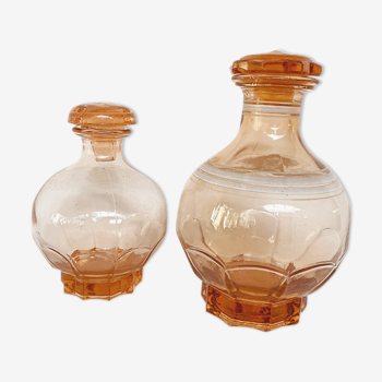 Set of 2 pink decanters