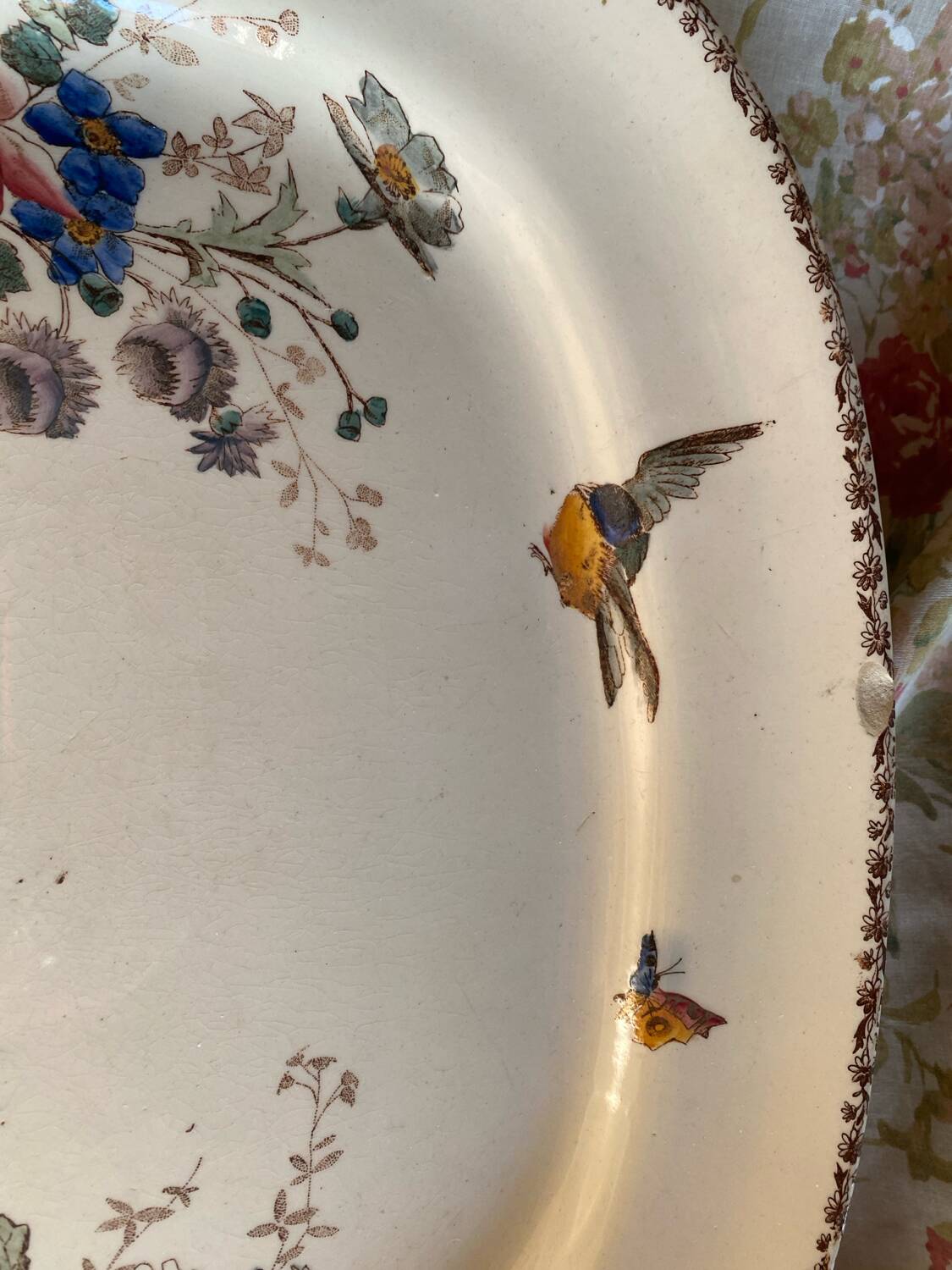 Large polychrome ironstone dish from Le Grand Comptoir