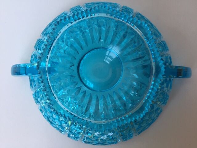 Blue glass fruit cup