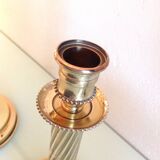 Pair of empire style brass candlesticks