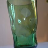 green glass vase Murano or Empoli Italy 1960