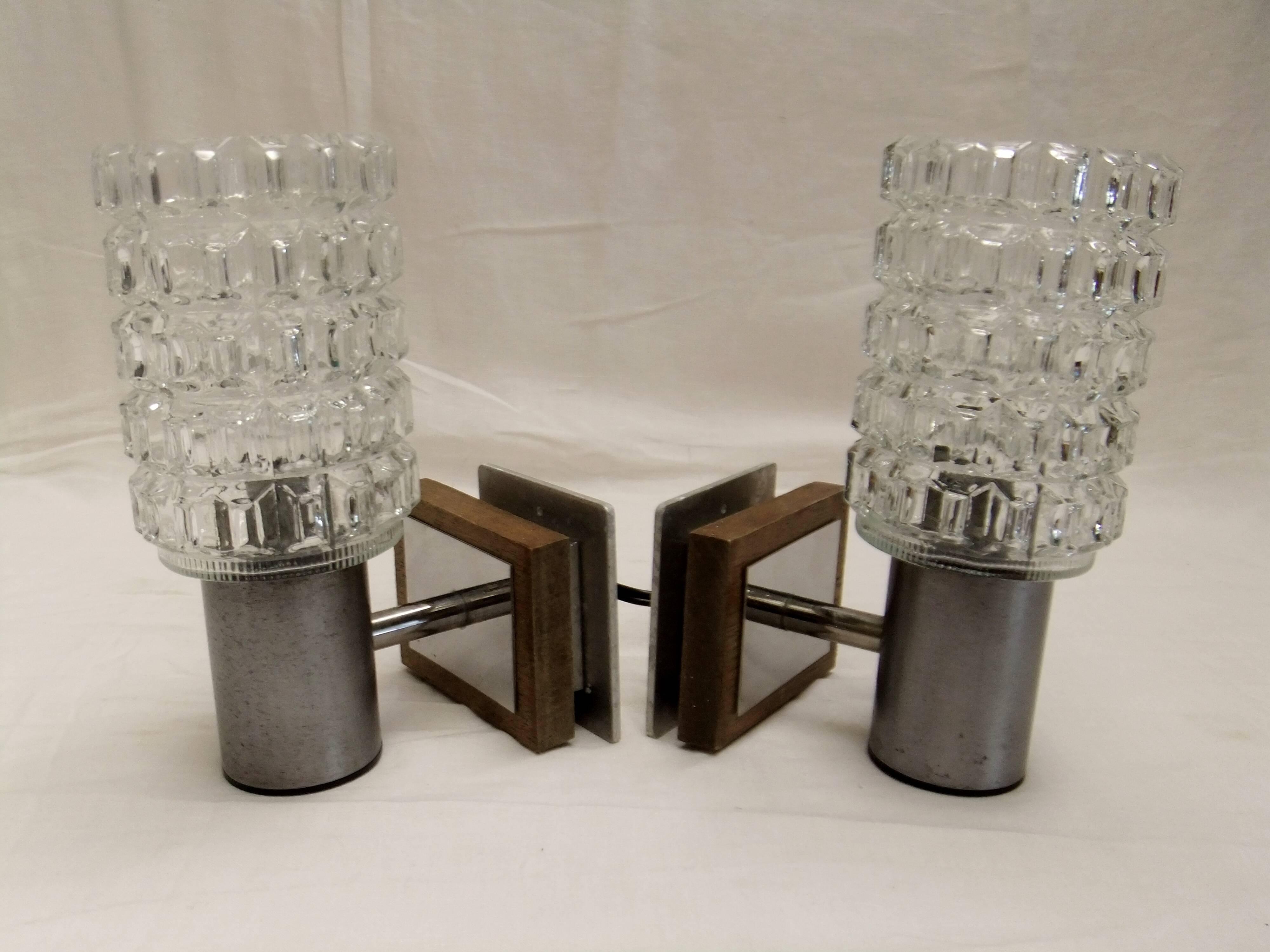 Art deco wall lights cut glass vintage lighting lamp suspensions