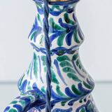 Fajalauza ceramic table lamp with hand-woven shade, Granada, Spain.