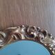 Miroir vintage rond en bois doré 24cm