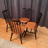 Set of four Fanett chairs in the Ilmari Tapiovaara style, Finland, 1960s