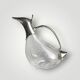 Vintage duck-shaped carafe in crystal and chrome-plated metal