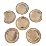 6 coasters engraved in silver metal