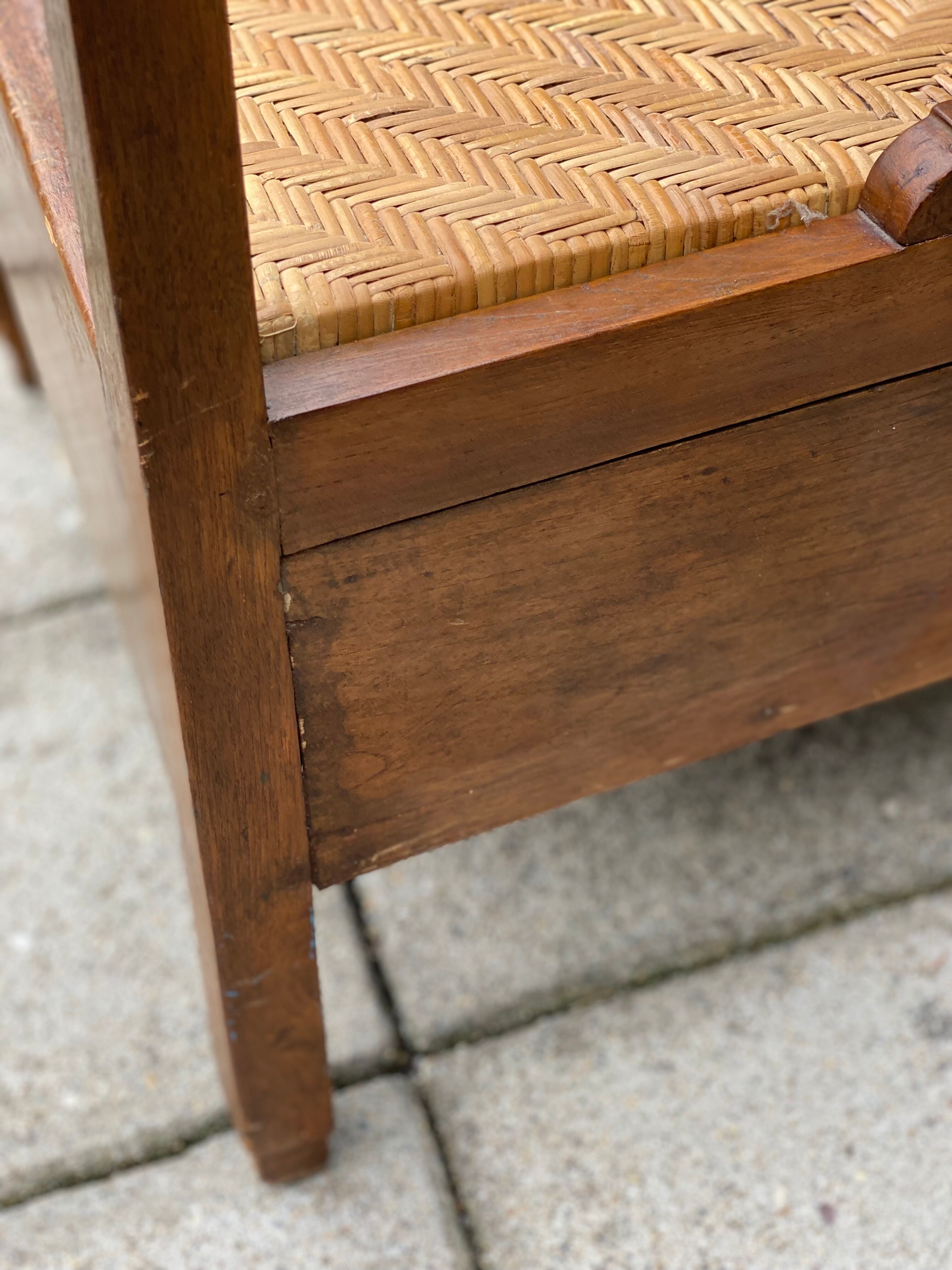 Oak Bamboo Seat Colonial Chairs
