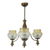 Vintage Pendant Light / Copper Rustic Hanging Lamp / Colonial Chandelier