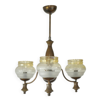 Vintage Pendant Light / Copper Rustic Hanging Lamp / Colonial Chandelier