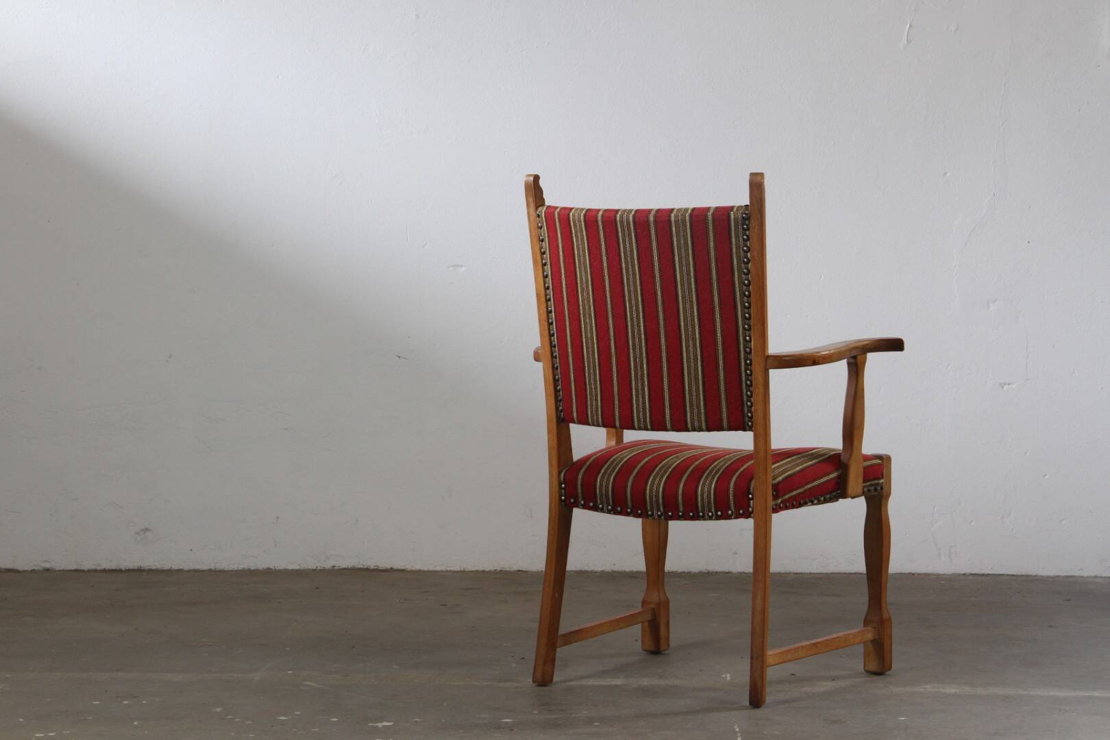 Vintage Danish Brutalist Oak Armchair in the style of Henning Kjærnulf, 1960s