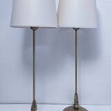 Pair of brass lamp bases Delmas design 90s