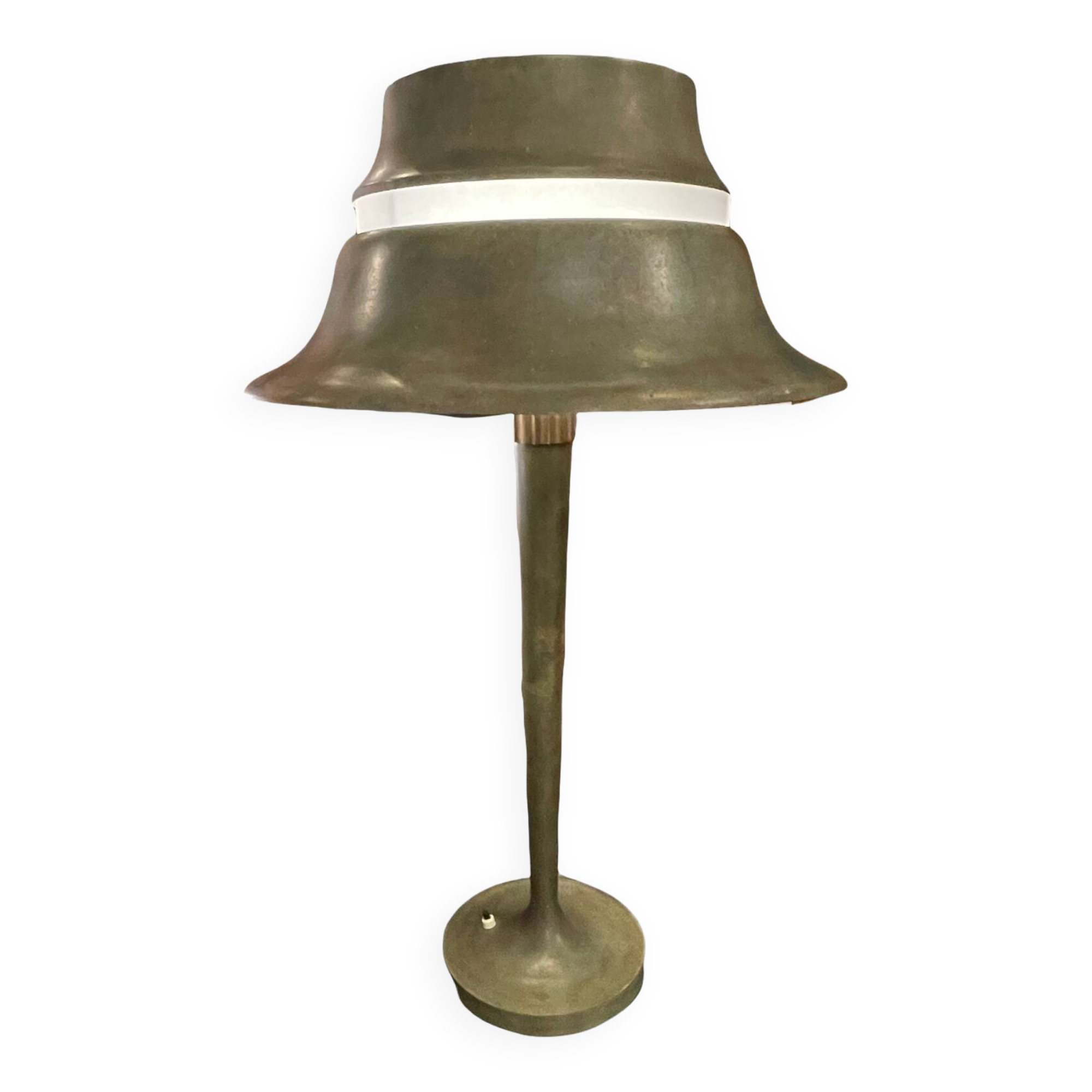 rare art deco table lamp by jean perzel no. 516 bronze opaline glass 1936