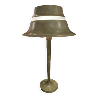 rare lampe à poser art déco de  jean perzel n°516 bronze verre opalin 1936