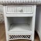 Pair of white wicker bedside tables from the 70s